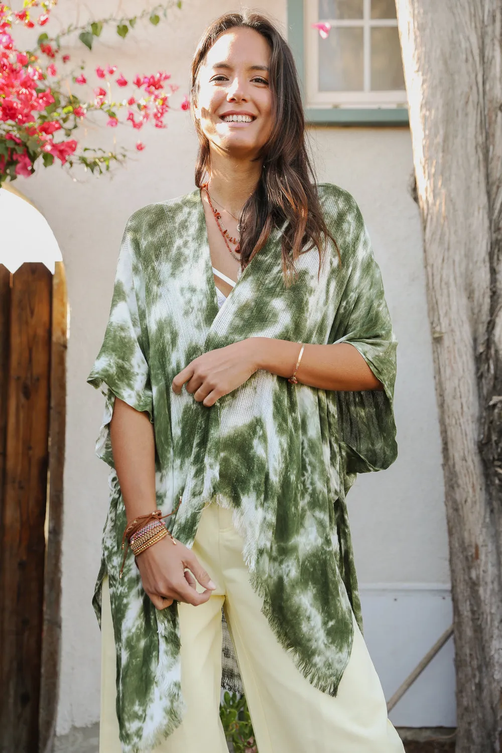 Festive Tie-Dye Kimono