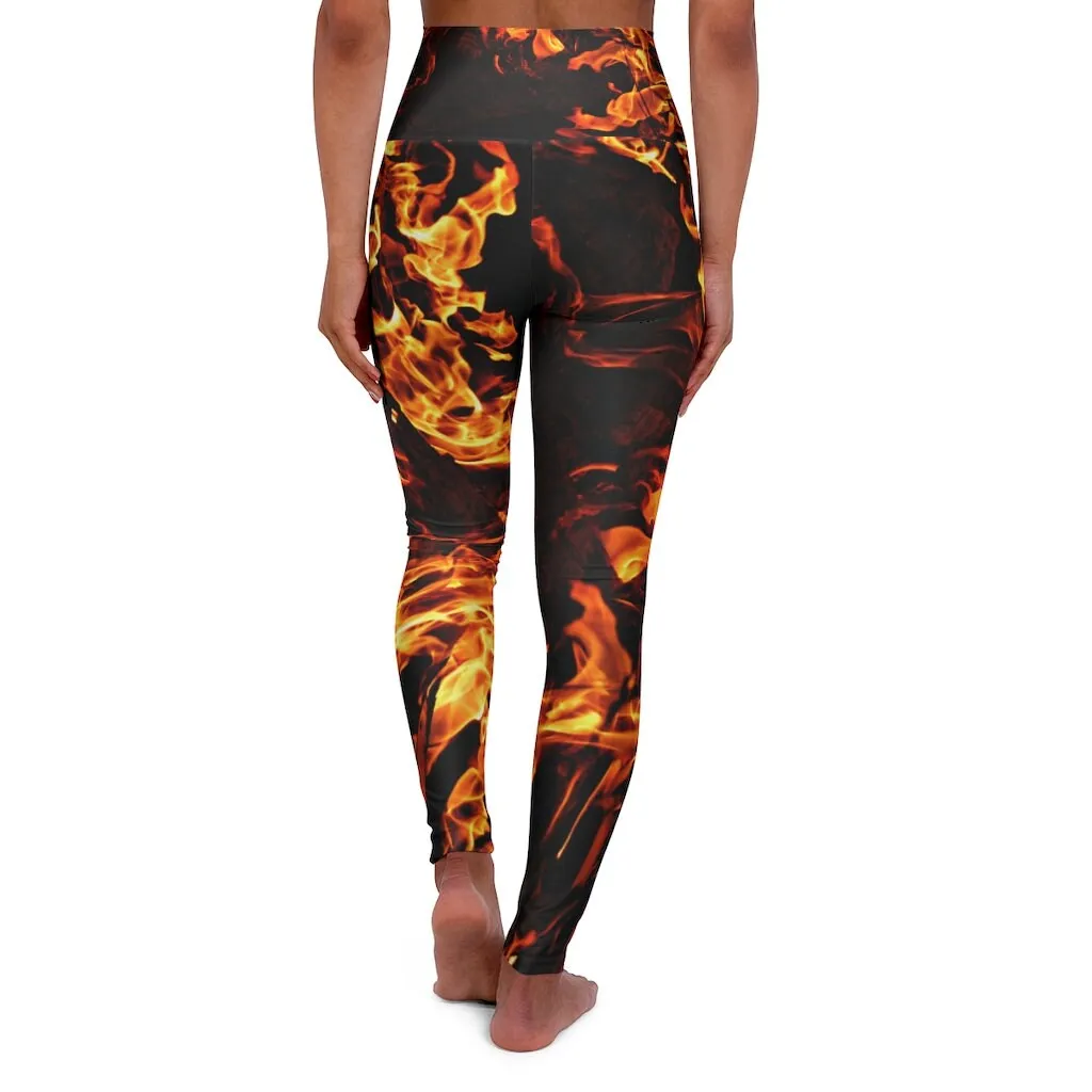 fire flames High waisted Leggings,casual,gym/yoga/lounge wear, comfortable, chillout wear, Christmas/Thanksgiving/Birthday/Women/Ladies Gift