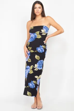 Floral Strapless Maxi Dress