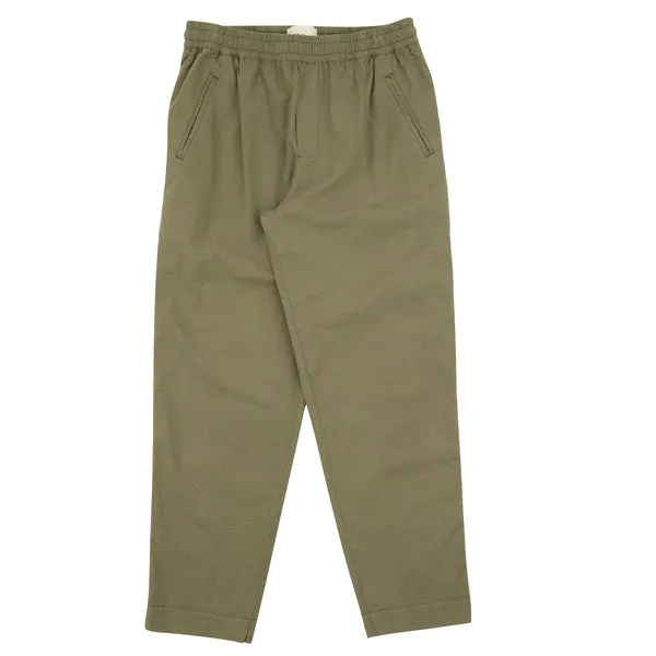 Folk Drawcord Assembly Pant - Olive Seersucker