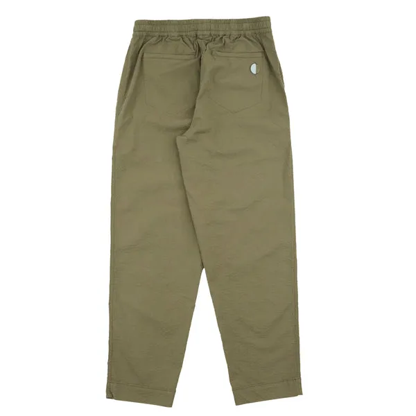 Folk Drawcord Assembly Pant - Olive Seersucker