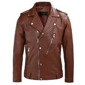 Genuine Best Style Beast Tan Fashion Boys Biker Leather Jacket