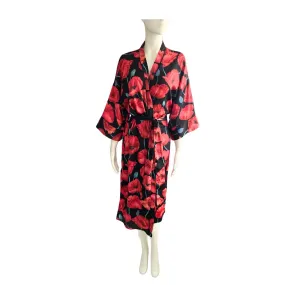 H&M Poppy Print Kimono Red SIZE M/L