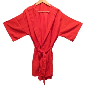 Handloom Cotton Beach Dress Kimono Red