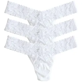 Hanky Panky Signature Lace 3 Pack Low Rise Thong - White