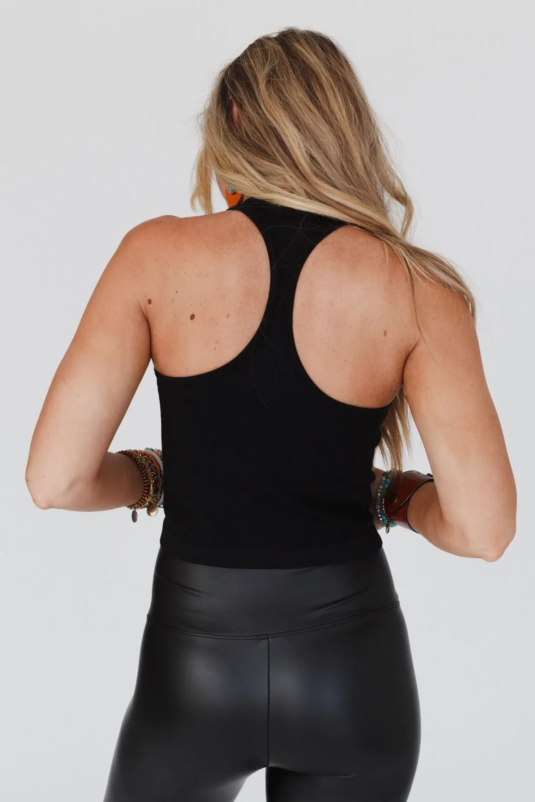 High Neck Racerback Brami - Black