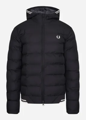 Hooded insulated jacket - black