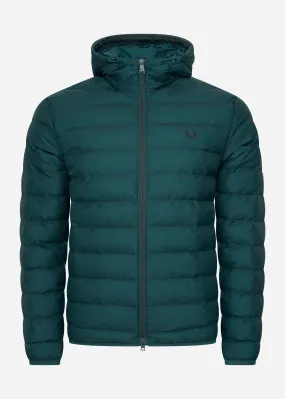 Hooded insulated jacket - petrol blue