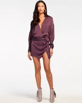 Jaymie Wrap Mini Dress - Sangria