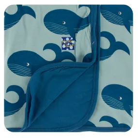 KicKee Pants Jade Whales Stroller Blanket