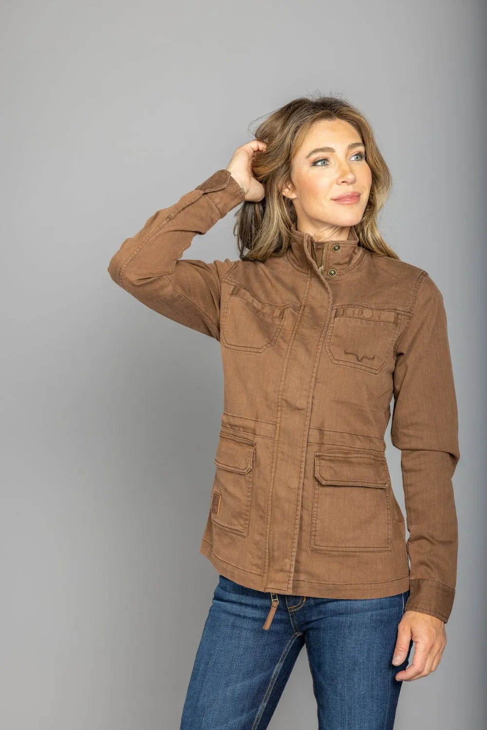 Kimes Ranch Womens Riggin Utility Brown Cotton Blend Cotton Jacket