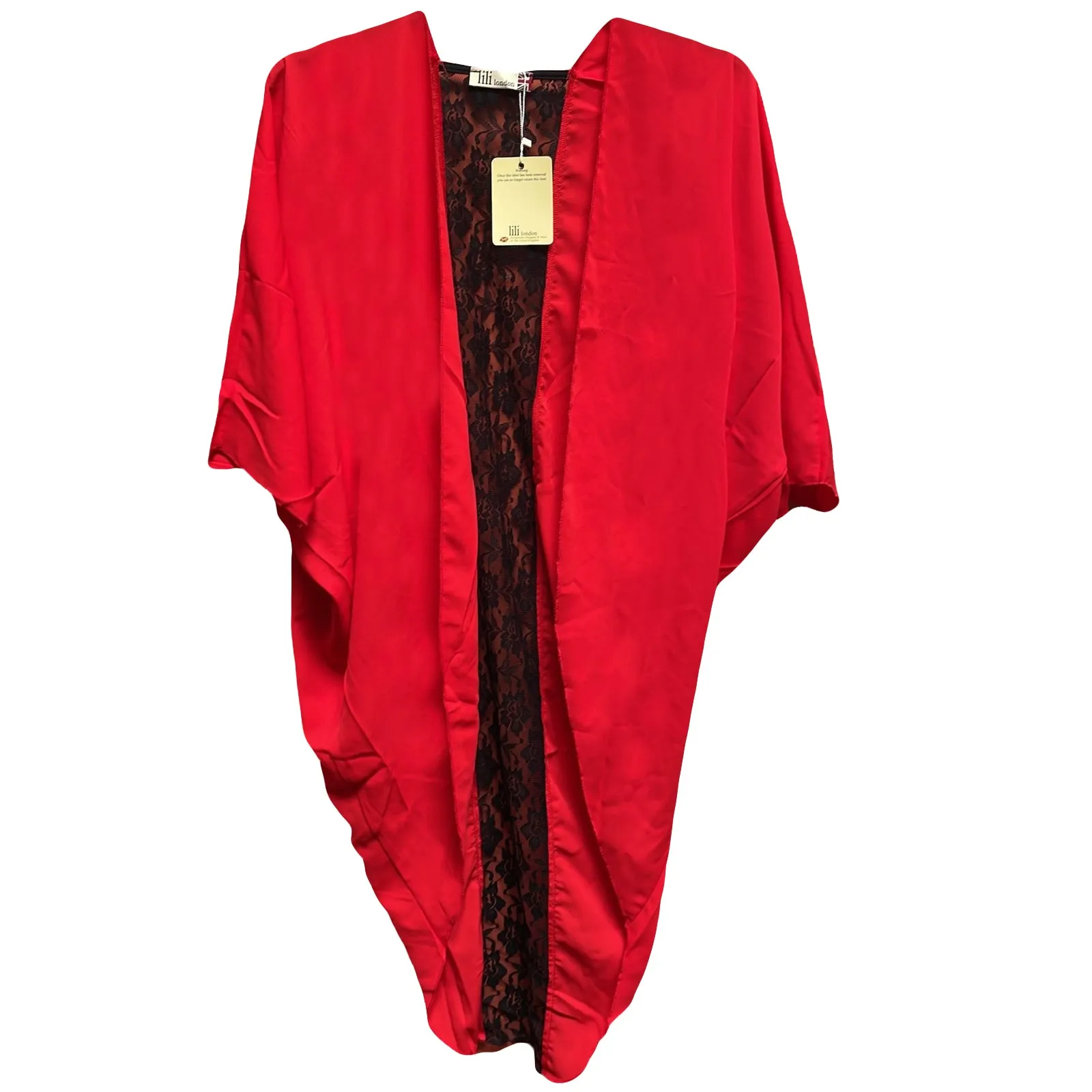 Ladies Lace Back Kimono Long Shrug Essex