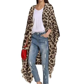 Leopard Print Long-Sleeve Kimono