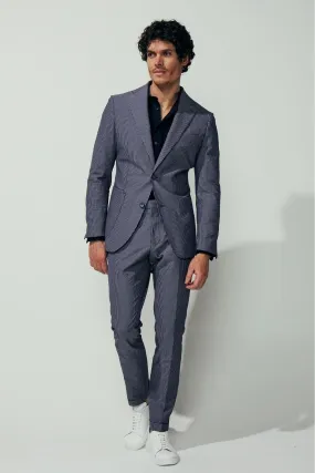 Liam / Blair Suit - Blue and Denim Seersucker