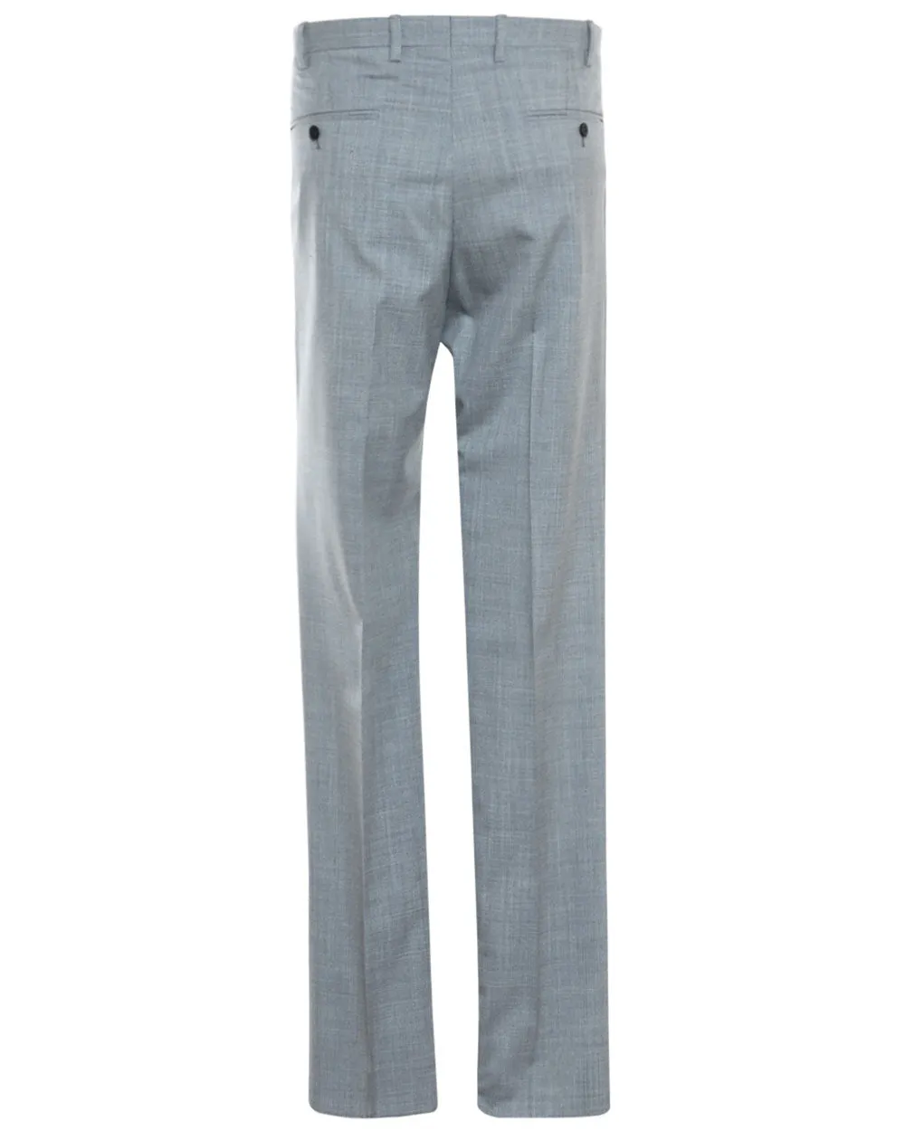 Light Grey Virgin Wool Single Pleat Dress Trouser