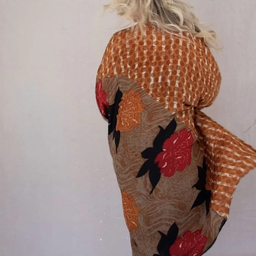 Long Silk Kimono – Cinnamon