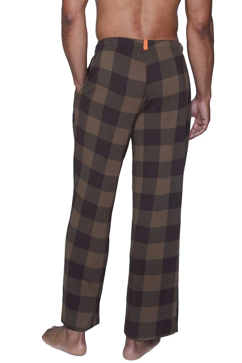 Lounge Pant with Draw String in Chestnut Checkers by Wood Underwear