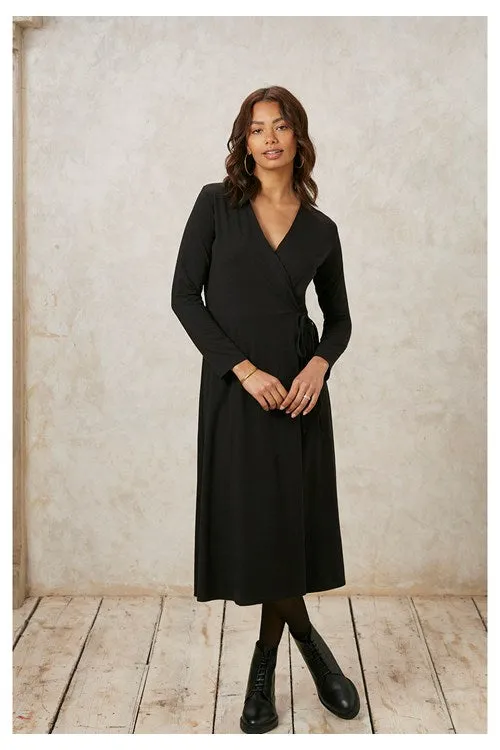 Mathilde Wrap Dress in Black