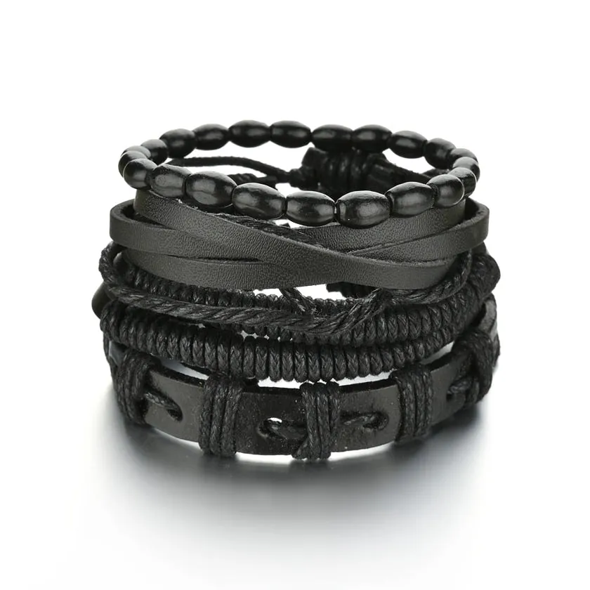 Mens Gothic Layered Bracelet