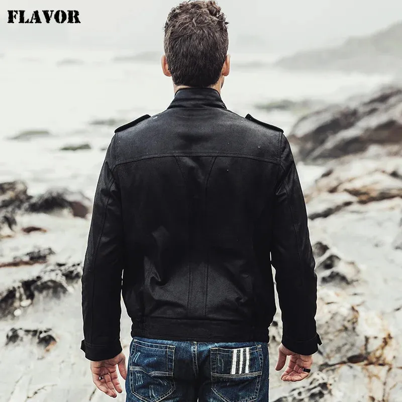 Men's Retro Genuine Leather Motorcycle Jacket