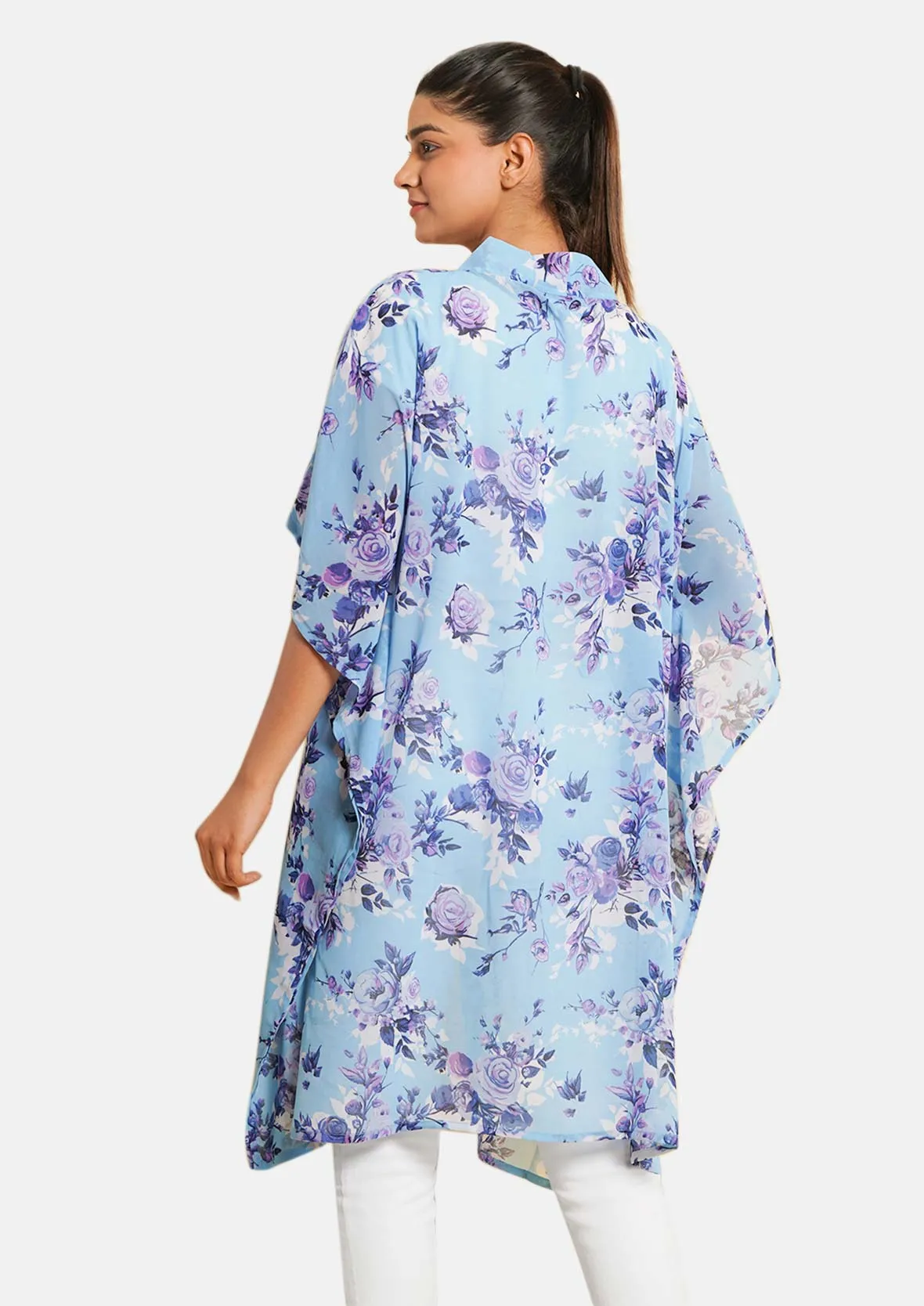 Multi Floral Open Front Kimono