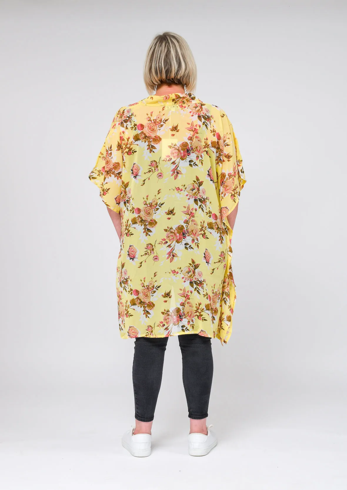 Multi Floral Open Front Kimono