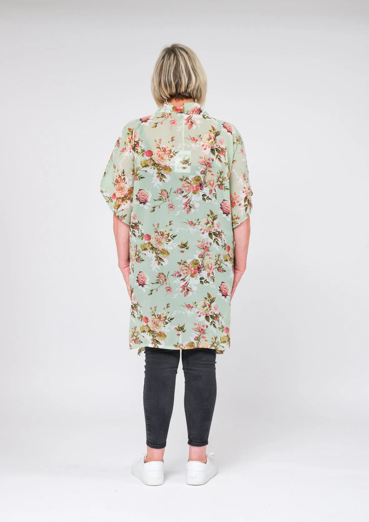 Multi Floral Open Front Kimono