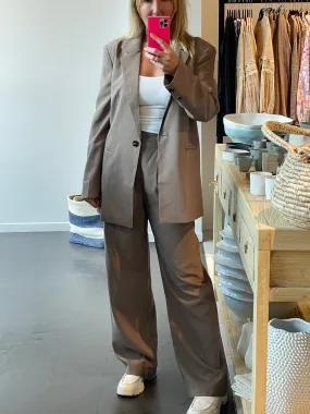 Mushroom- Soft Suit Blazer jacket and tailored Pants