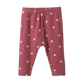 Nature Baby Leggings Petite Pear Rhubarb Print