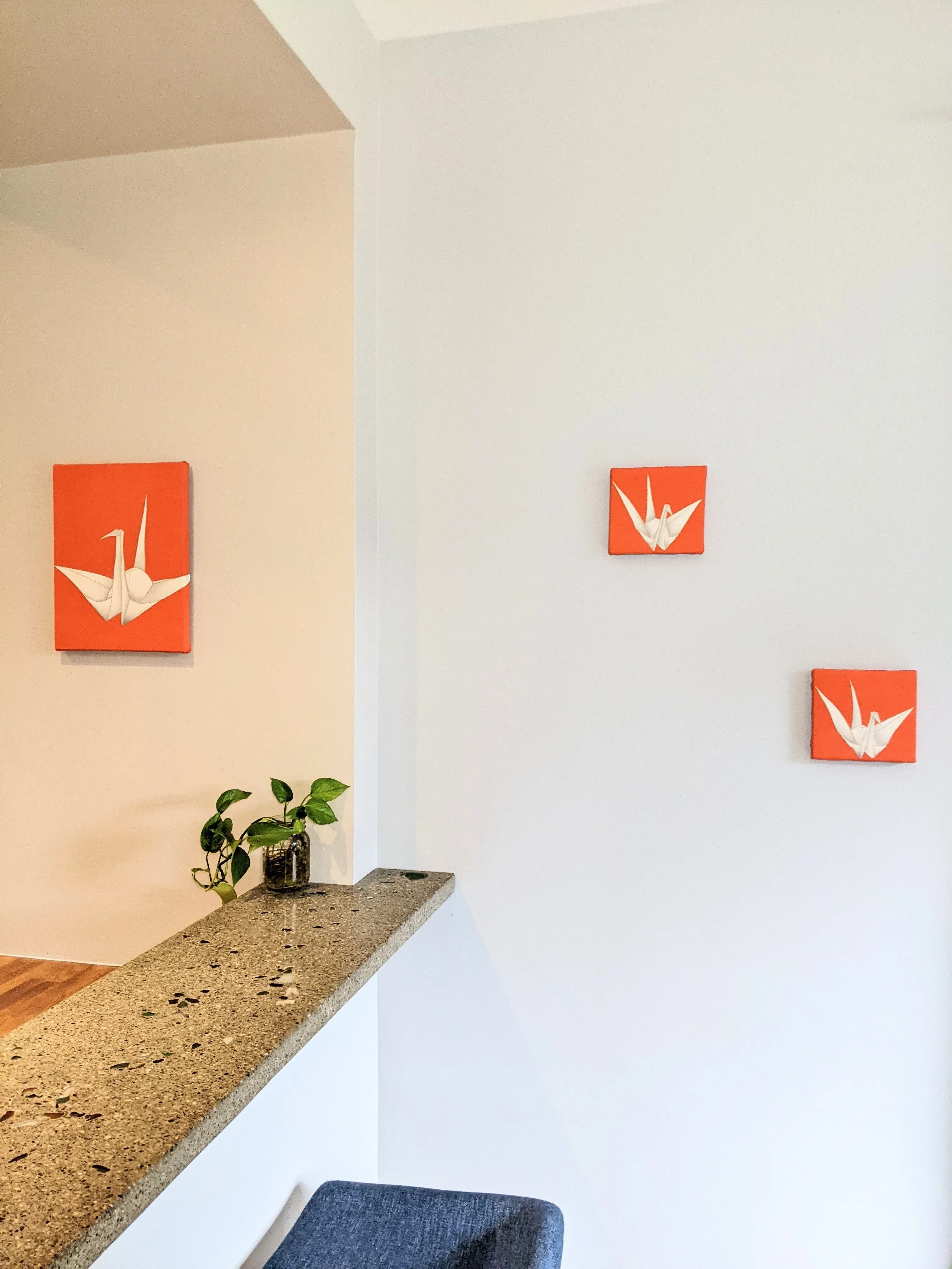 Orange crane wall art