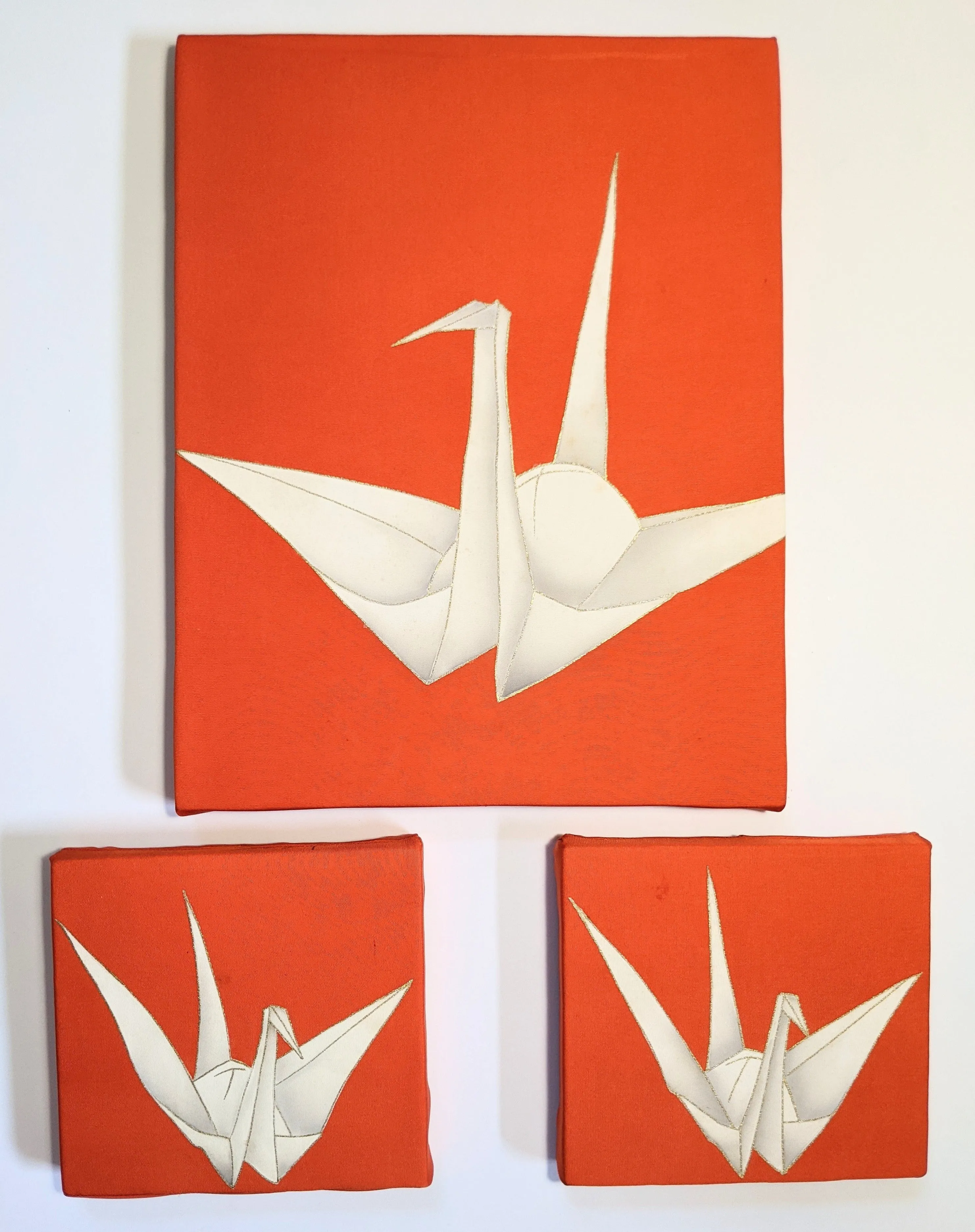 Orange crane wall art