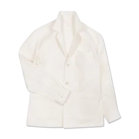 Painters Jacket in White Cotton Drill