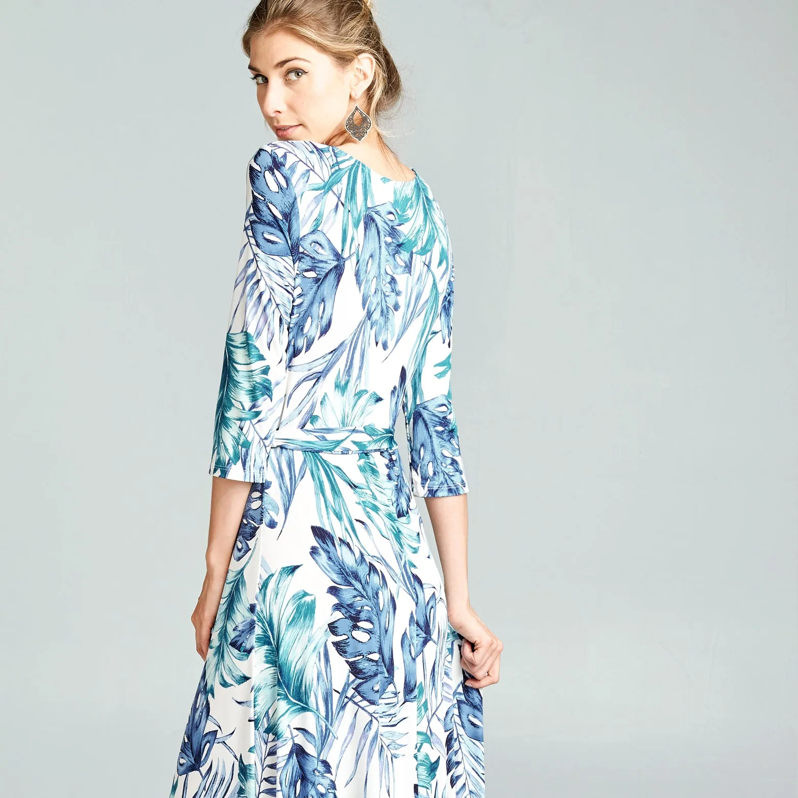 Palm Leaf Venechia Maxi Wrap Dress