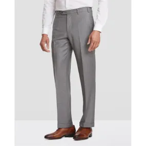 Parker Flat Front Stretch Wool Trouser in Light Grey (Modern Straight Fit) by Zanella