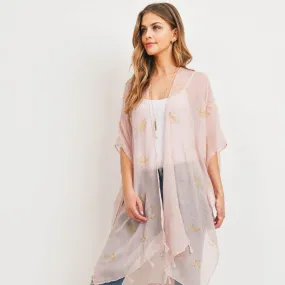 Pink Lightweight Anchor & Leaf Beach Cover Ups