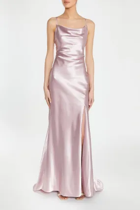 Pippa Dusty Pink Bridesmaid Cowl-Neck Slip Dress