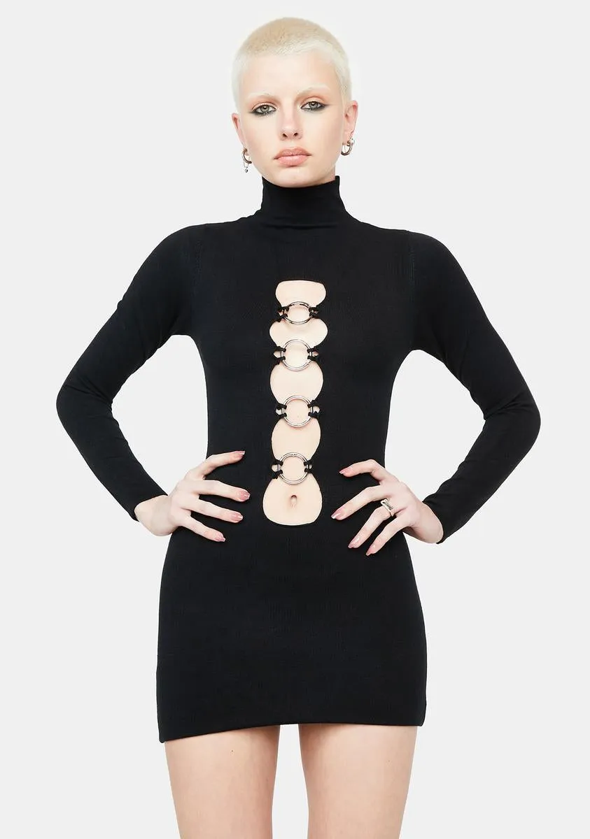 Plotting Moves Cutout Sweater Dress