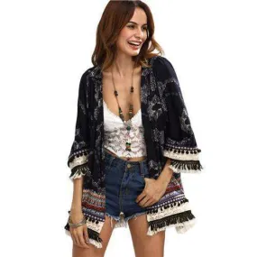 Pom Fringe Kimono