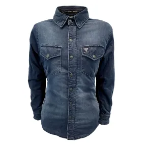 Protective Jeans Jacket for Women - Faded Blue with Pads