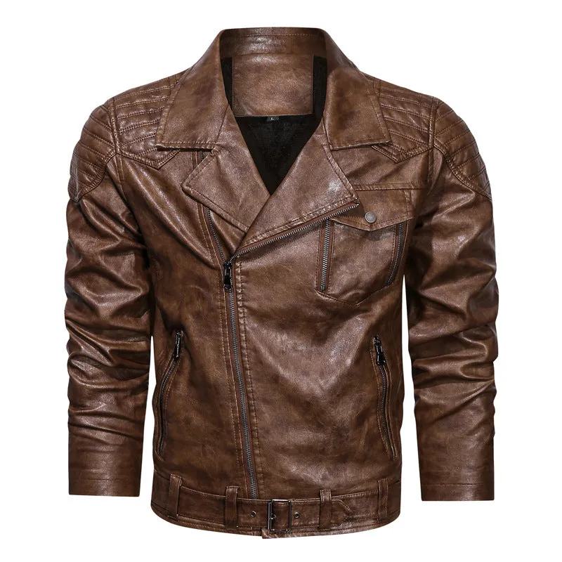 PU Leather Jacket Racing Motorcycle Jacket Men's Jacket