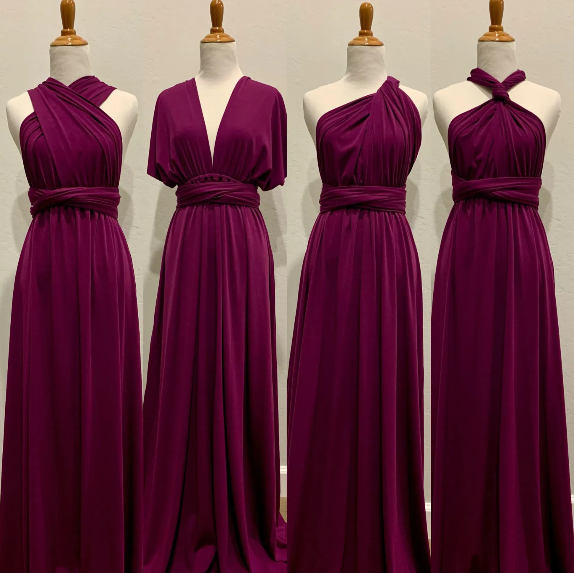 Purplish Red Infinity Dress/ Wrap Convertible Bridesmaid Dress-S87