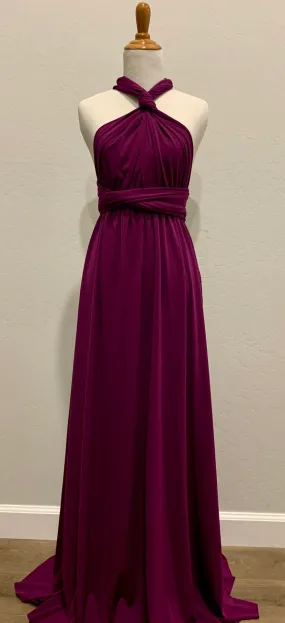 Purplish Red Infinity Dress/ Wrap Convertible Bridesmaid Dress-S87