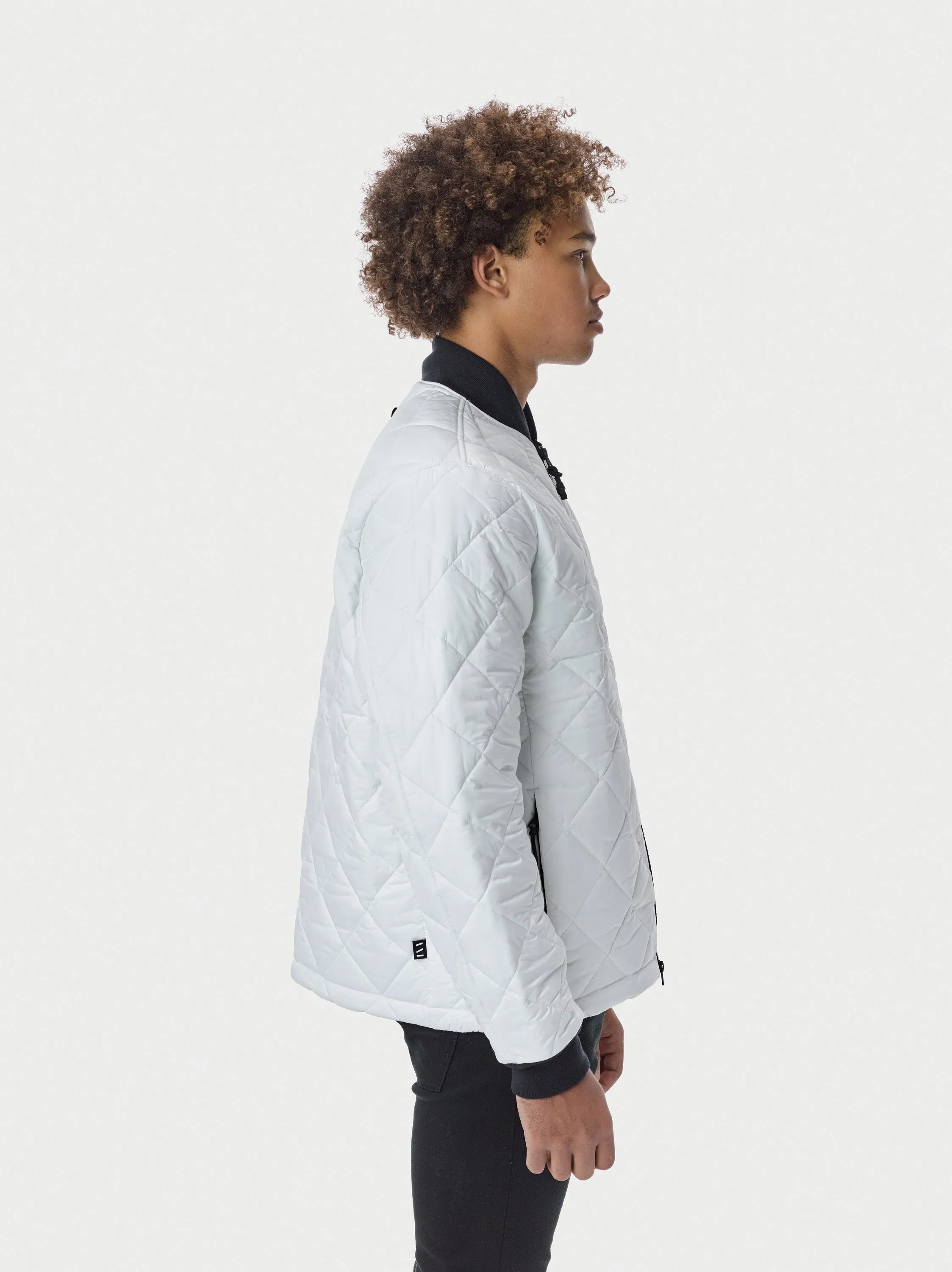 Quilted Bomber - White