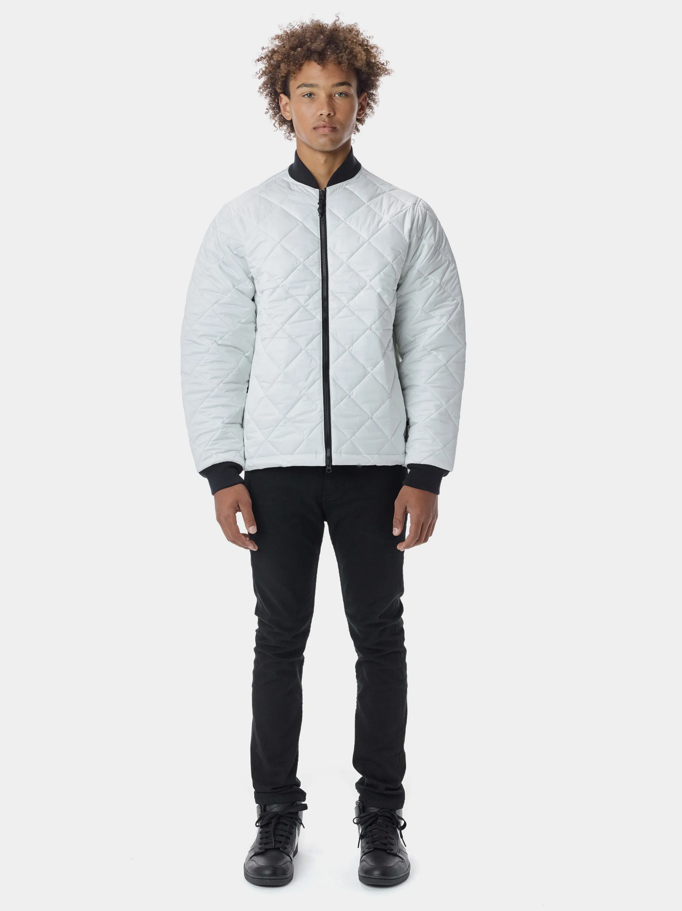 Quilted Bomber - White