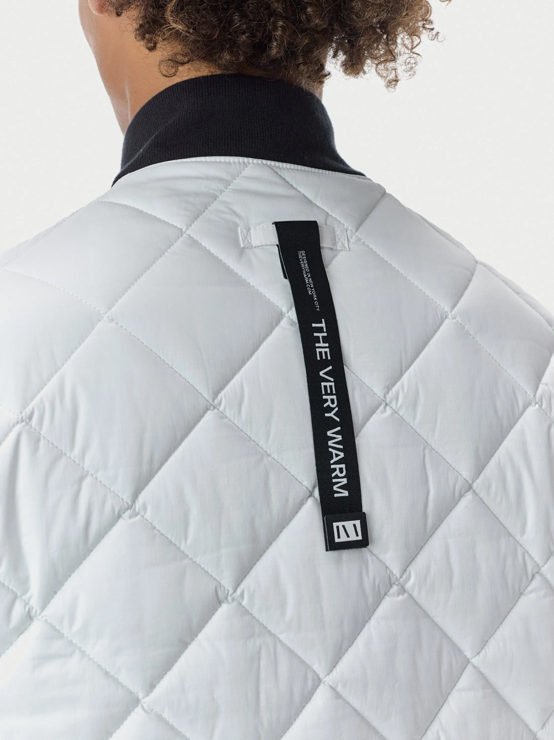 Quilted Bomber - White