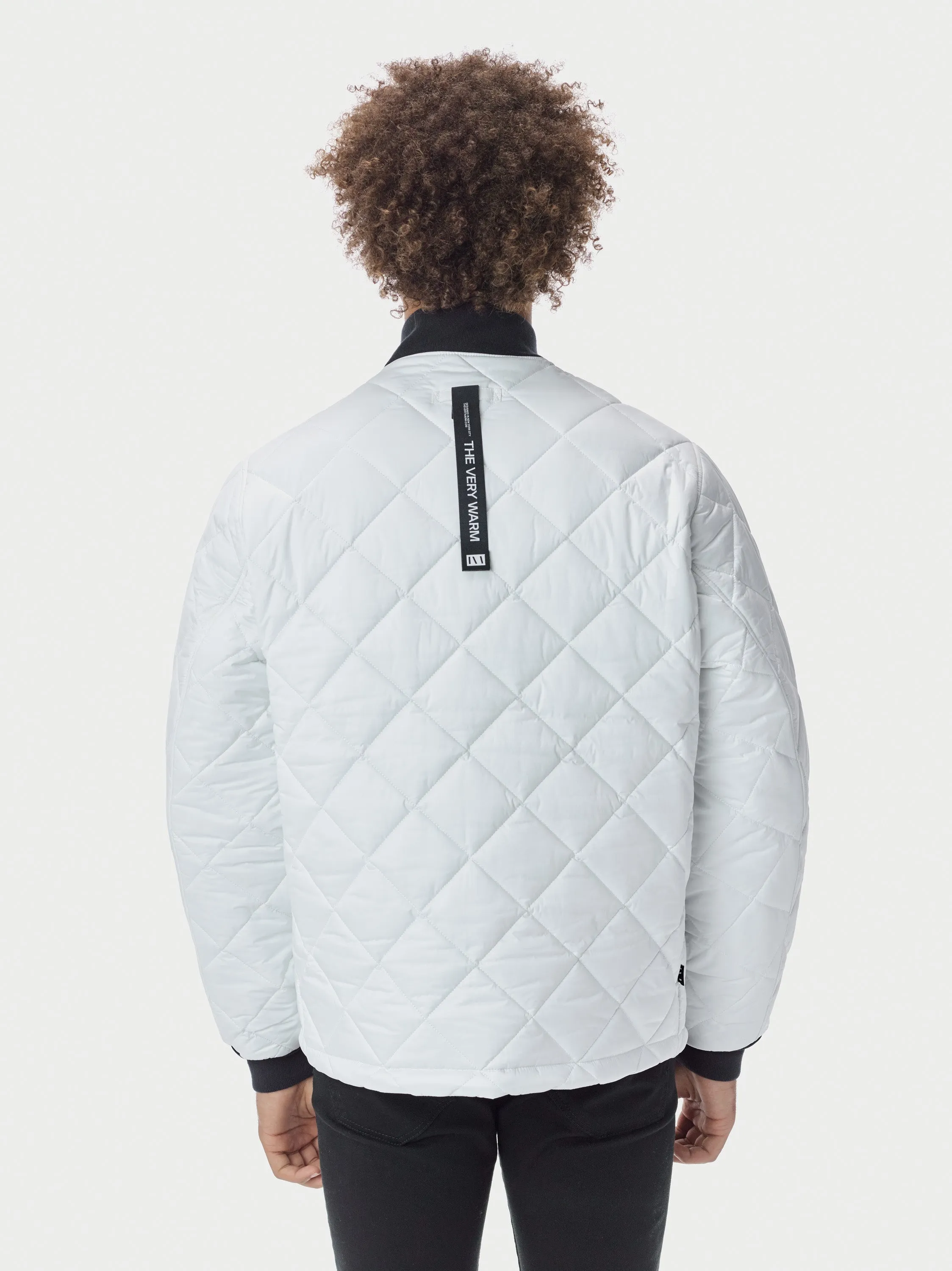 Quilted Bomber - White