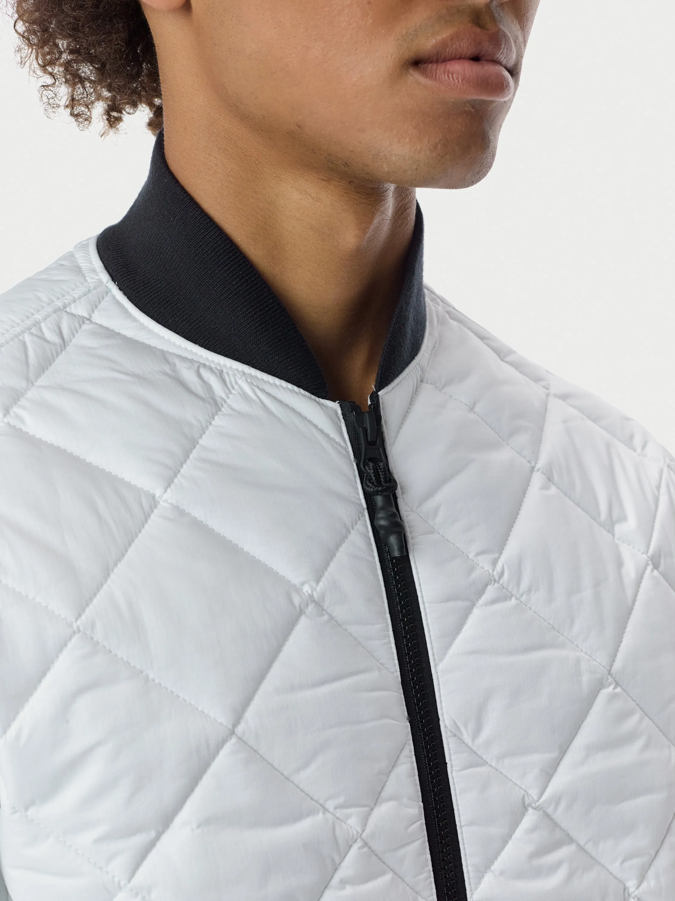 Quilted Bomber - White