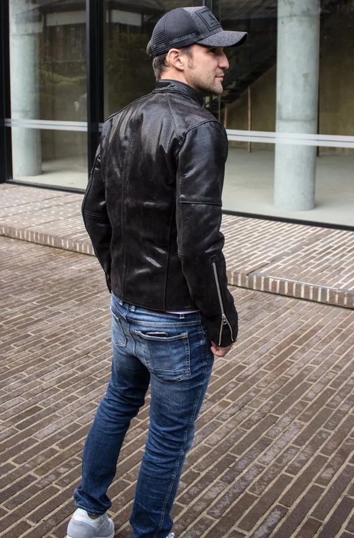 R79 VEGAS Leather Jacket Shine Black  - Music