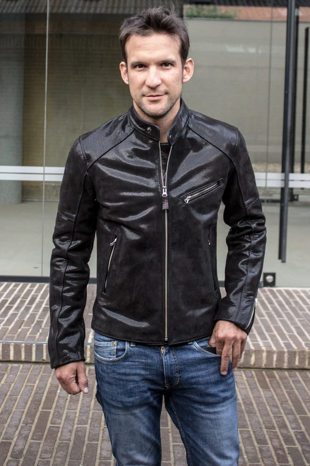 R79 VEGAS Leather Jacket Shine Black  - Music