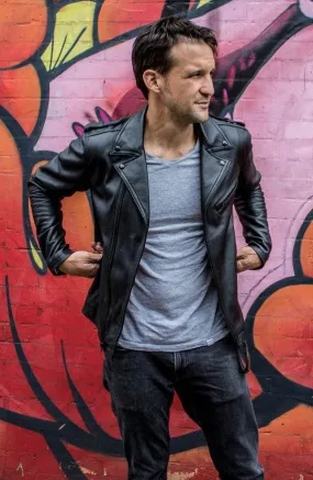 Rebel II BLACK Leather Jacket in Calfskin